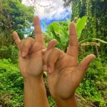 Photo of two hands making the sign for I love you