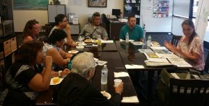 Photo of group listening to Karin about Emergency Preparedness