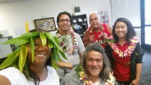 Photo of Lani and Maui Peer Support Group with their lei