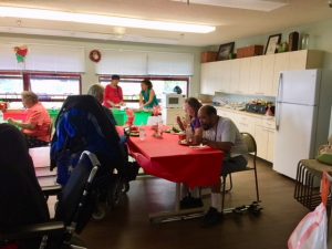 Photo of residents eating