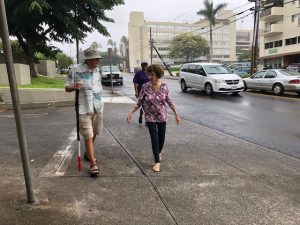 Photo of two participants walking