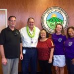 Photo of Brian, Mayor Victorino, Roxanne, Kathleen, and Lani